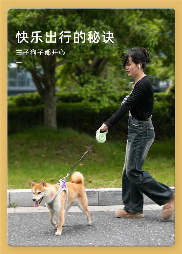 多可特硅胶牵引器 可伸缩反光绳条 犬猫通用