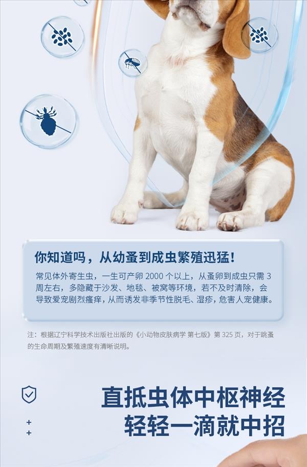 D-cat多克 非泼罗尼滴剂 体外驱虫 适用于10-20kg 1.34ml*1支 犬用驱虫