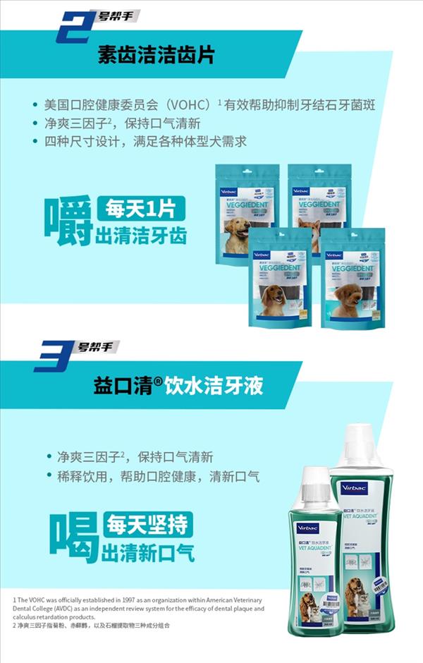 法国维克Virbac 狗复合酶牙膏套装牙刷牙膏 70g 去牙菌斑 清新口气 法国进口