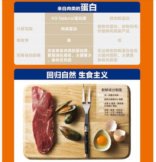 K9 Natural 冻干无谷鸡肉幼犬粮 500g 90%肉含量 新西兰进口