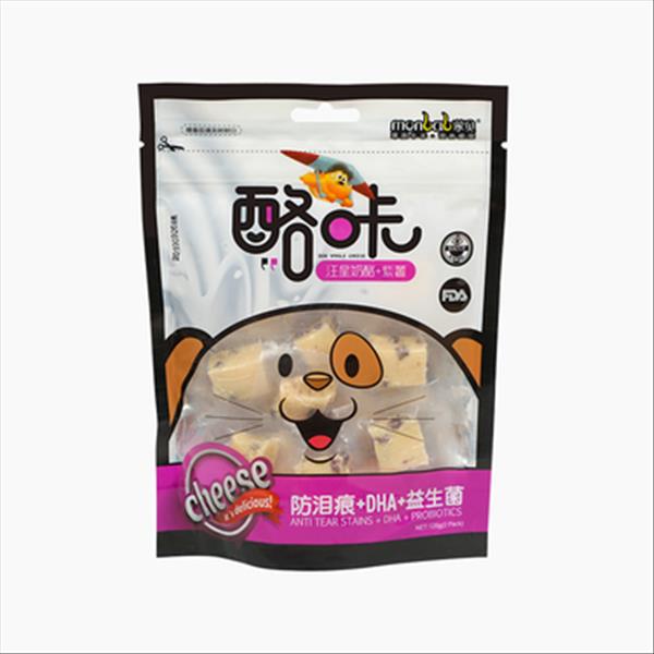 蒙贝 犬用汪星奶酪+紫薯味 120g 狗零食