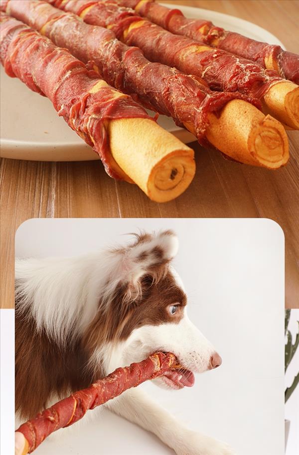 优倍滋 宠物零食犬用6.5寸鸭肉牛皮磨牙棒 200g 磨牙洁齿