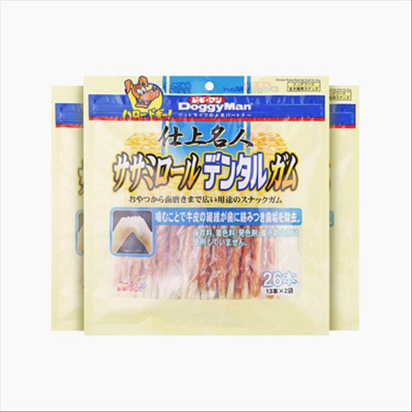 日本多格漫Doggyman 名士零食鸡胸肉生牛皮卷26根156g*3联包 训练奖励狗零食