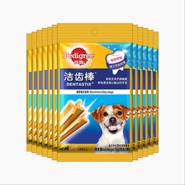 宝路Pedigree 中小型犬成犬洁齿棒狗零食 75g*12