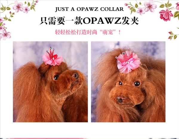 加拿大opawz 宠物粉色蓝钻皇冠发夹