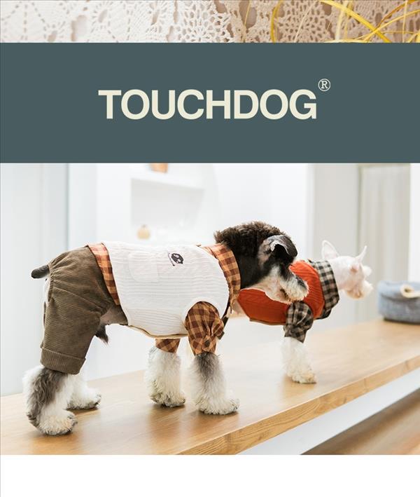 它它TouchDog 复古假两件四腿狗狗衣服 橘色