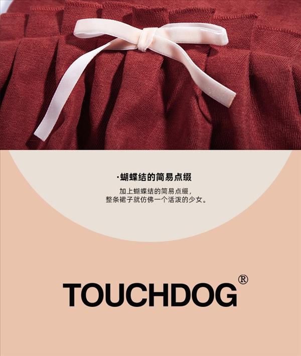 它它TouchDog 沉睡的猫头鹰狗狗连衣裙复古风翻领 蓝色