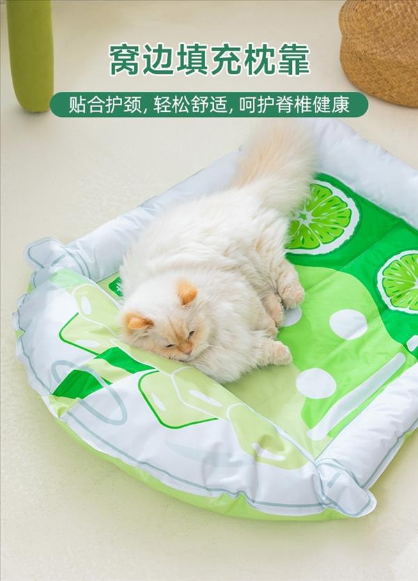 多可特 夏季降温吸热凝胶青柠果茶猫狗窝冰窝