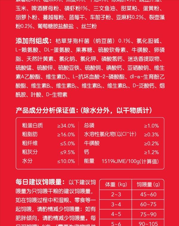 地狱厨房星厨系列成猫基础粮鸡肉味1.6㎏