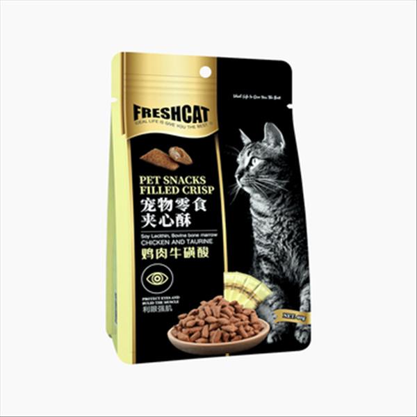 Freshcat 鸡肉牛磺酸配方夹心酥猫饼干 60g 低脂高能 明亮双眸