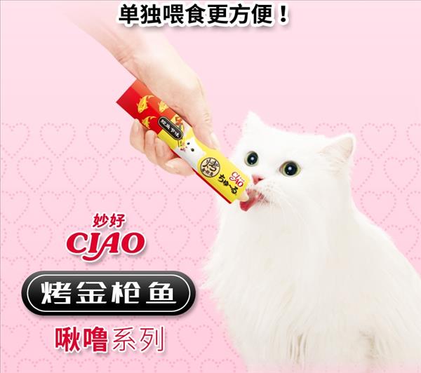 伊纳宝 CIAO-烤系列 烤金枪鱼鲣鱼节味 12g×4条 成猫湿粮