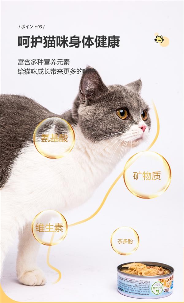 爱丽思 宠物零食猫用罐头 85g*3（金枪鱼+鸭胸肉）