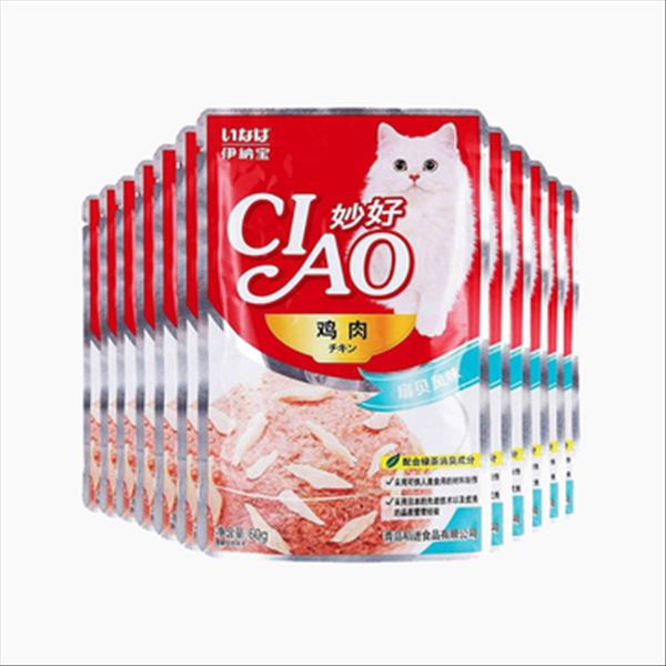 日本伊纳宝 妙好鸡肉味成猫猫湿粮 60g*12包