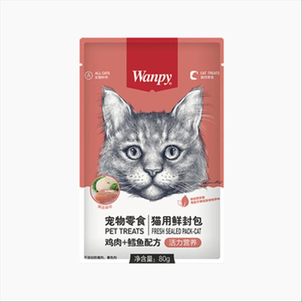 顽皮Wanpy 鸡肉鳕鱼鲜封包猫湿粮 80g