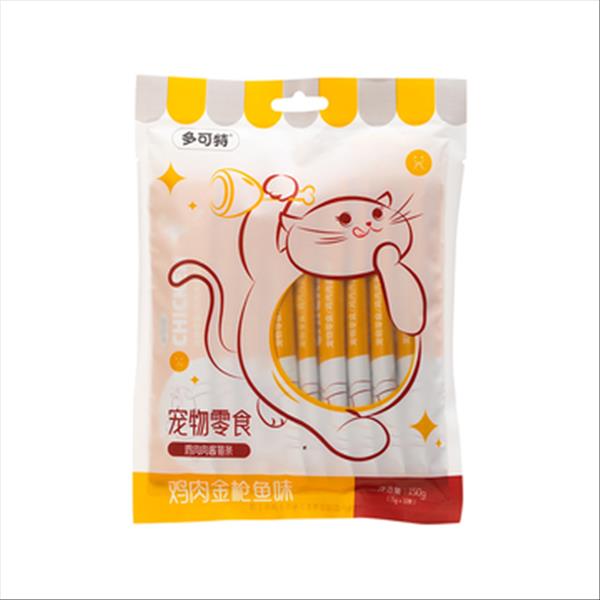 多可特 宠物零食猫用鸡肉肉酱猫条 15g*10条