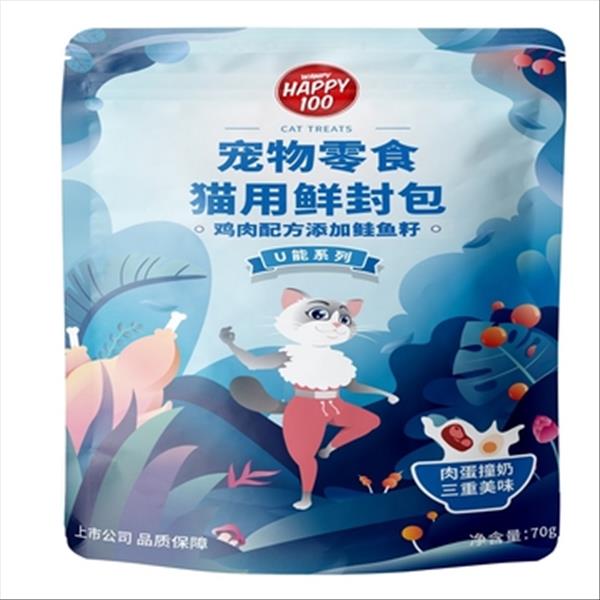 顽皮Happy100U能猫用羊奶鲜封包鸡肉鱼籽 70g