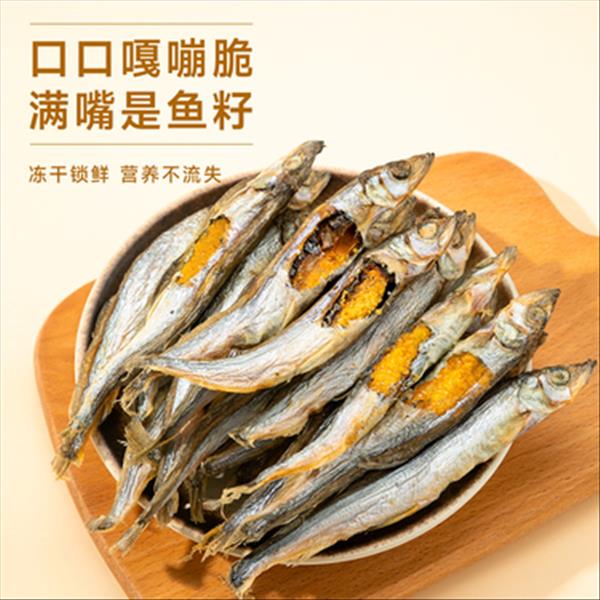 多可特 宠物零食冻干多春鱼 50g 母鱼含量95%以上